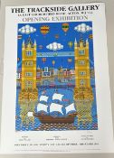 Brian Pollard, Mayflower & Tower Bridge, signed limited edition poster 412/500, unframed.