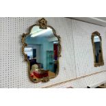 Two gilt framed mirrors, largest 93cm x 59cm.