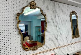 Two gilt framed mirrors, largest 93cm x 59cm.