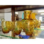 A six piece Venetian style glass water set.