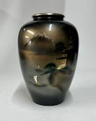 A Japanese vase with inscription to the back 'presented by Mayor of Yokohama', height 24cm.