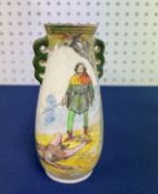 Royal Doulton under the Greenwood Tree pattern 'Robin Hood Slays Guy of Gisborne' vase, height