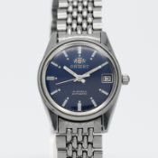 A gents' stainless steel Orient automatic wristwatch.