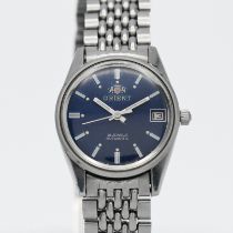 A gents' stainless steel Orient automatic wristwatch.