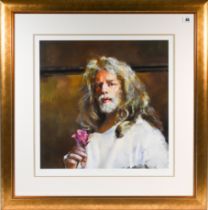 Robert Lenkiewicz (1941-2002) 'Painter with Rose' signed limited edition print 187/500, with