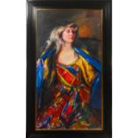 Robert Lenkiewicz (1941-2002) oil on canvas, signed and titled on reverse 'Study - Karen