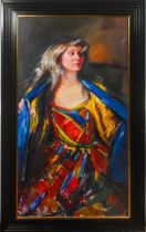 Robert Lenkiewicz (1941-2002) oil on canvas, signed and titled on reverse 'Study - Karen