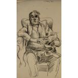 Robert Lenkiewicz (1941-2002) J. Tubridy. 1967. 335 x 190 mm. pencil on paper, unframed.