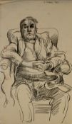 Robert Lenkiewicz (1941-2002) J. Tubridy. 1967. 335 x 190 mm. pencil on paper, unframed.