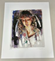 Robert Lenkiewicz (1941-2002) 'Study Of Mary' signed limited edition print P/P 27/35, 41cm x 35cm,