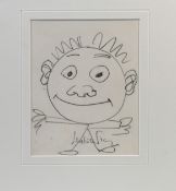 Robert Lenkiewicz (1941-2002) 'Naive Man' signed pencil sketch on paper, 18.5cm x 15cm.