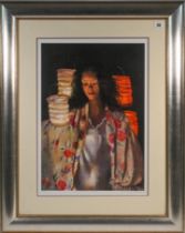 Robert Lenkiewicz (1941-2002) 'Anna with Paper Lanterns' signed limited edition print 106/500,