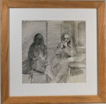 Robert Lenkiewicz (1941-2002) Celia Mills ('Mouse') & Syd. 320 x 315 mm, pencil on paper, framed and