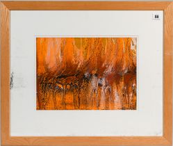 Heather Cowie, 'Bronze Glissandos' mixed media on paper, signed and titled, 27cm x 37cm, framed