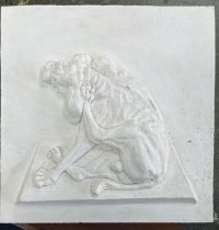 Eduardo Paolozzi (Scottish 1924-2005) plaster relief 'Scratching Dog' signed, titled and