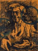 Robert Lenkiewicz (1941-2002) 6.6.67 Norman Shirley, 215 x 165 mm, pen on coloured card, unframed.