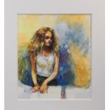 Robert Lenkiewicz (1941-2002), watercolour, 'Study of Lisa Stokes by the Desk', signed and titled in