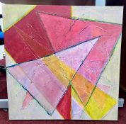 Rosie Cunningham, British artist, 'Rough Edges' acrylic on canvas, 60cm x 60cm.