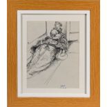 Robert Lenkiewicz (1941-2002) Jeremiah Crone - 'Corky'. 1968. 257 x 205mm, ink on paper, framed