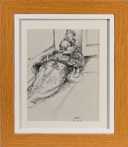 Robert Lenkiewicz (1941-2002) Jeremiah Crone - 'Corky'. 1968. 257 x 205mm, ink on paper, framed