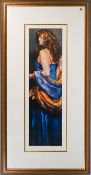 Robert Lenkiewicz (1941-2002) 'Karen in Blue' signed limited edition print 317/475, 72cm x 20cm,