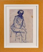 Robert Lenkiewicz (1941-2002) John Kynance - 'Sandra'. 297 x 205 mm, pen on paper, framed and