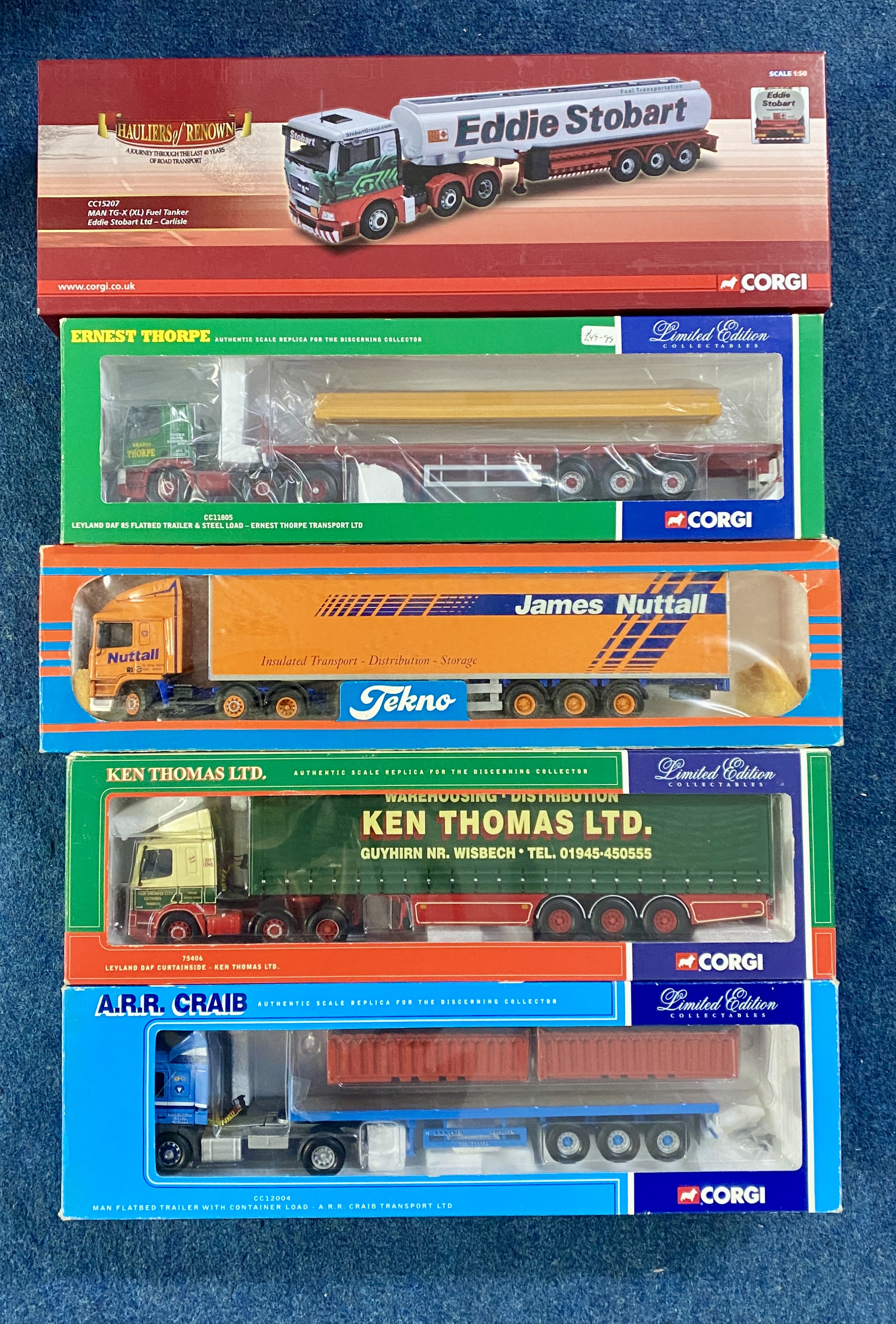 A large collection of 20 boxed model haulage trucks.1:50 scale. Limited edition collectables, Corgi,