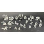 Swarovski Crystal Glass, a mixed collection of mostly animals, including three pigs of different