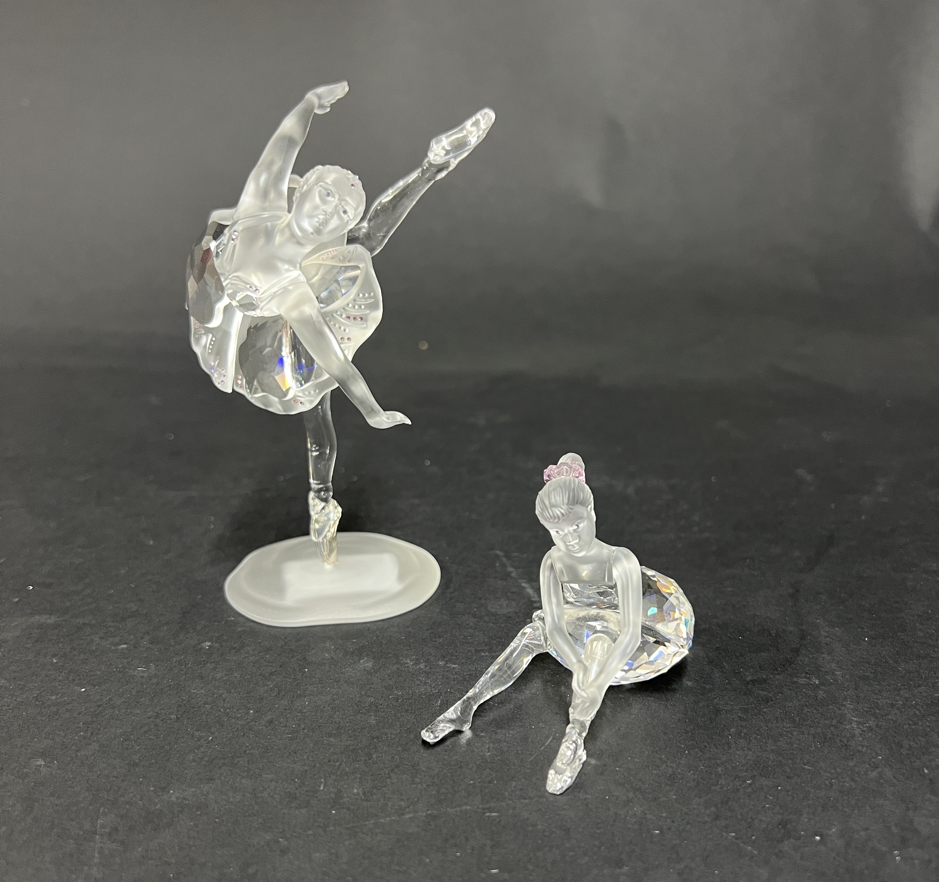 Swarovski Crystal Glass, Two Ballerinas, unboxed.