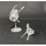 Swarovski Crystal Glass, Two Ballerinas, unboxed.