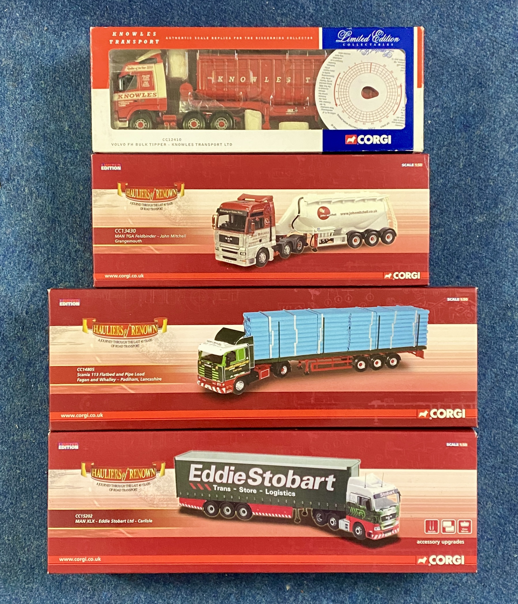 A large collection of 19 Corgi boxed model haulage trucks.1:50 scale. Limited edition collectables
