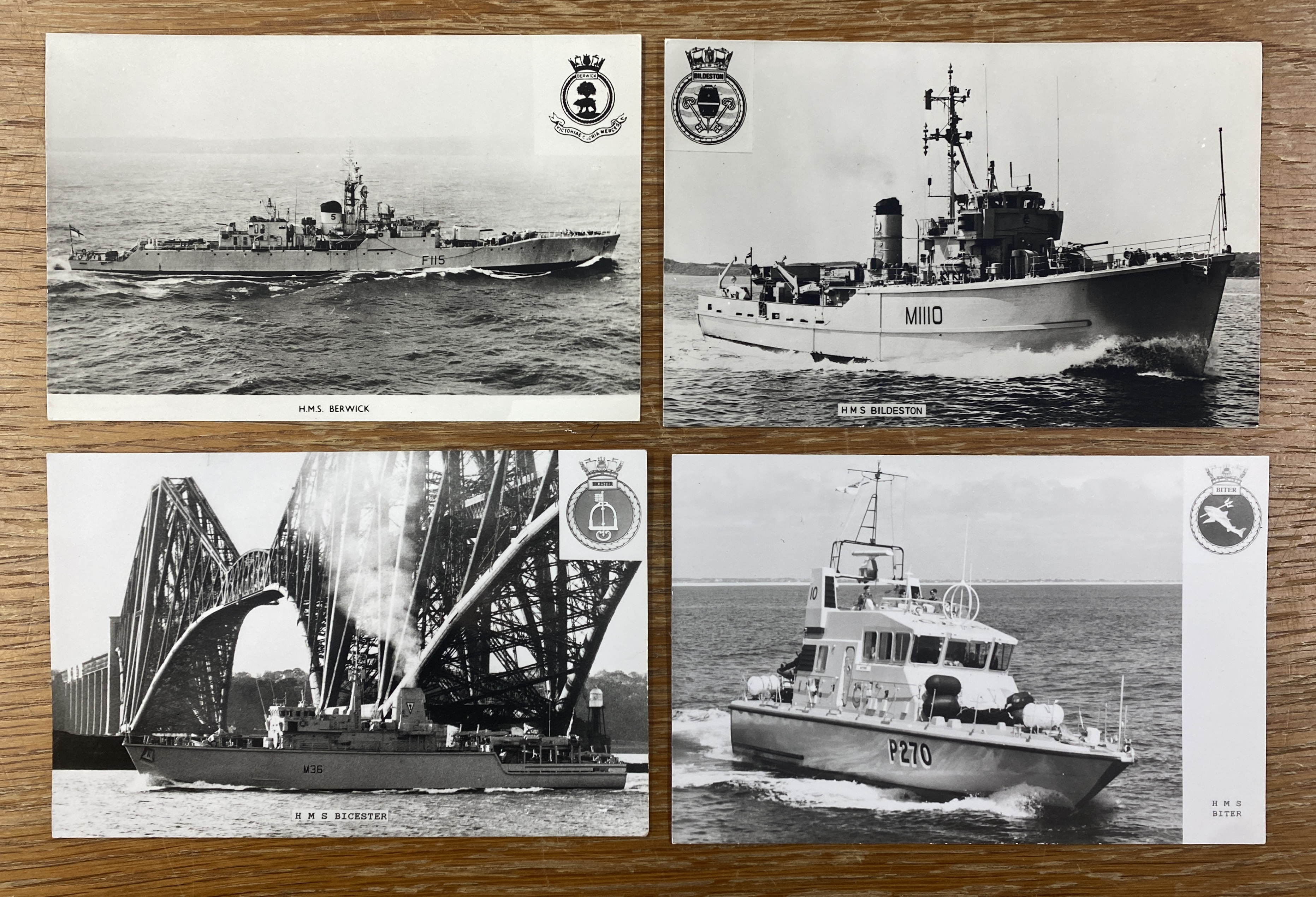Collection of albums containing postcards of various ships.