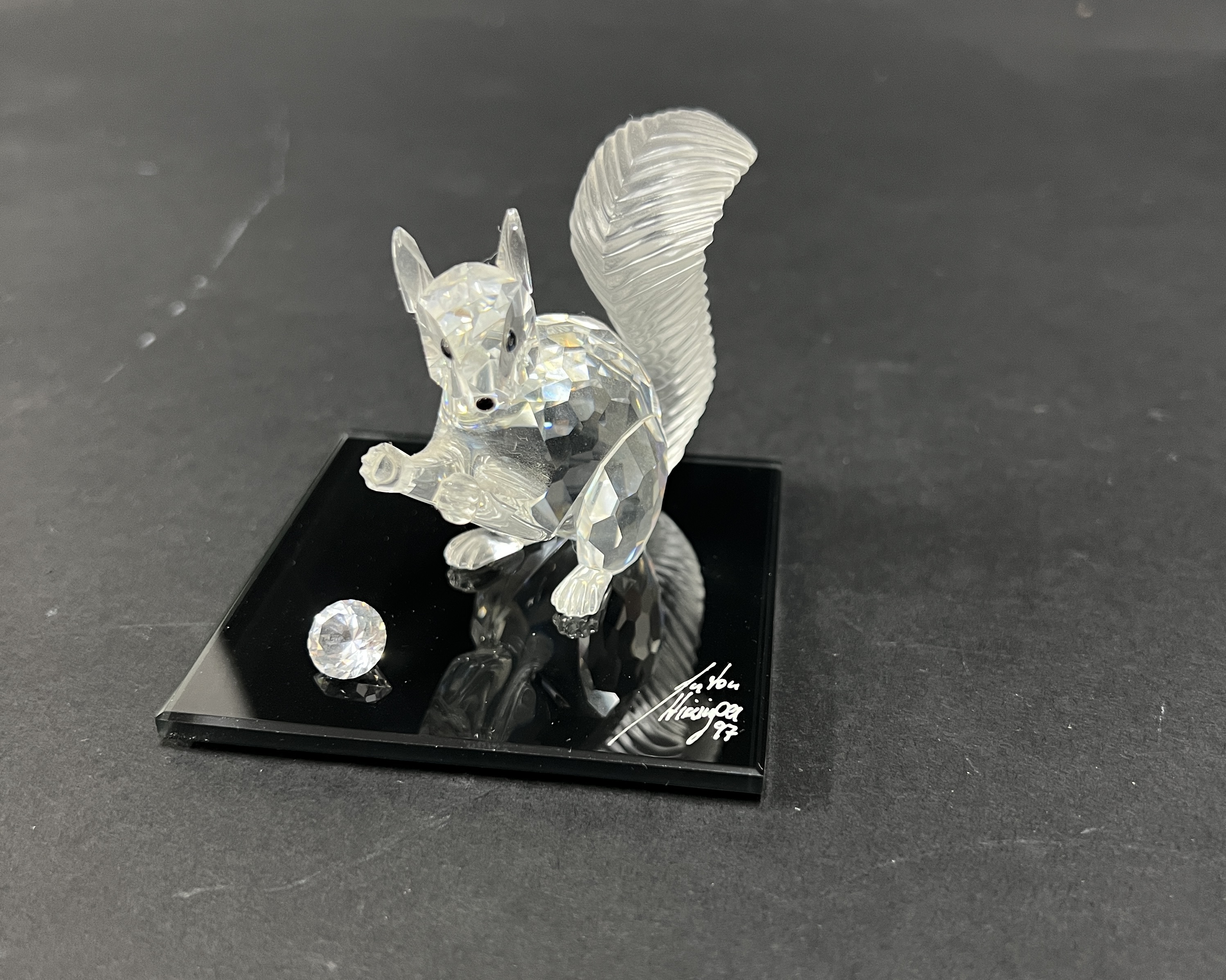 Swarovski Crystal Glass, '10th Anniversary Edition - The Squirrel' (damaged), boxed.