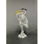 Swarovski Crystal Glass, 'Heron' standing, boxed