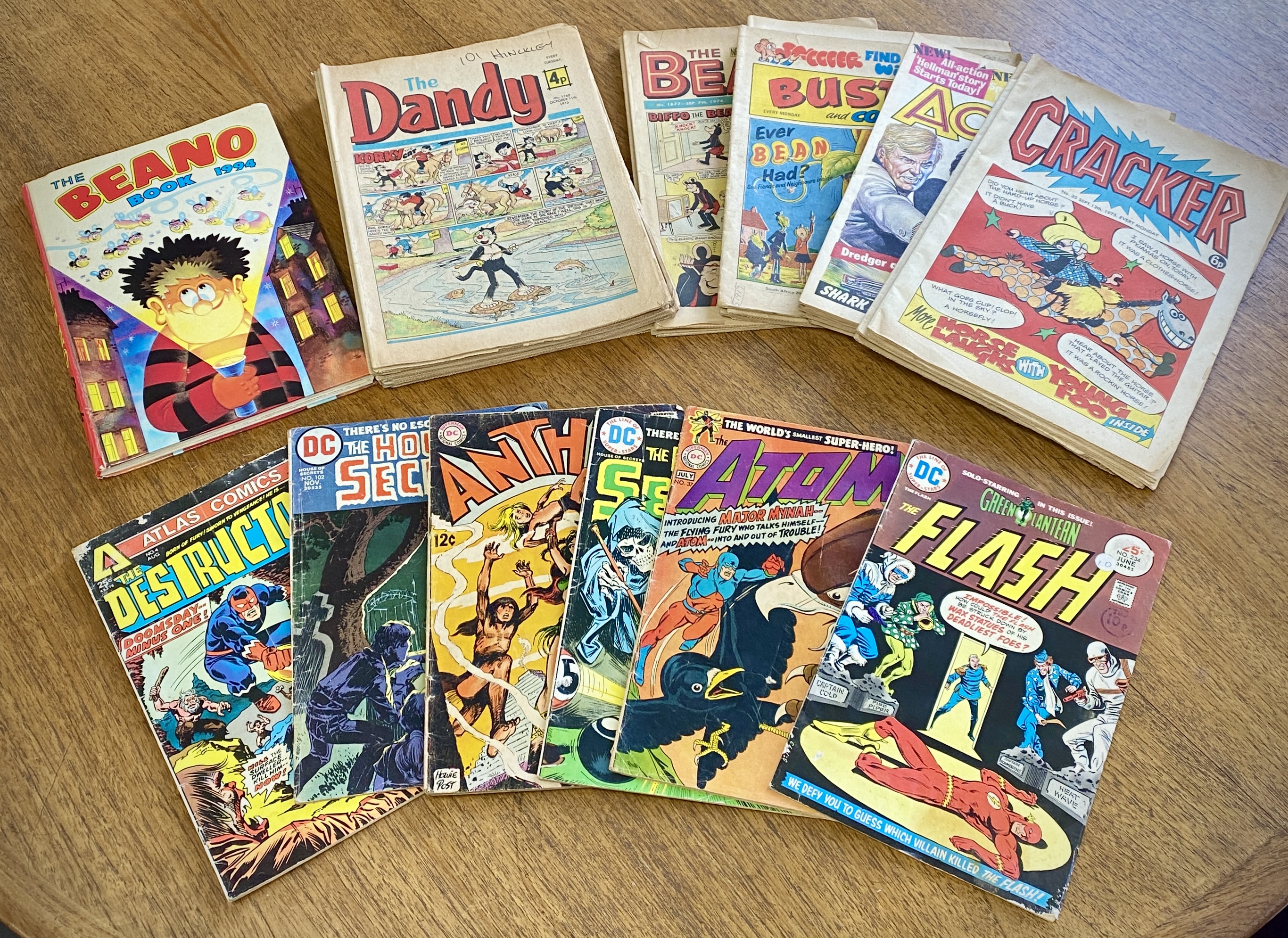 Collection of 43 Comics, Including five DC comics: The Atom, Anthro, The Flash, The House of