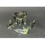 Swarovski Crystal Glass, 'Endangered Wildlife - Gorillas' and Gorilla Cub, boxed.