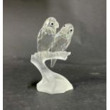 Swarovski Crystal Glass, 'Parrots on a branch', unboxed.