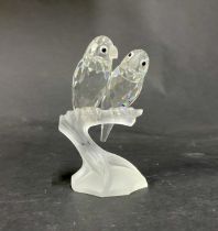 Swarovski Crystal Glass, 'Parrots on a branch', unboxed.