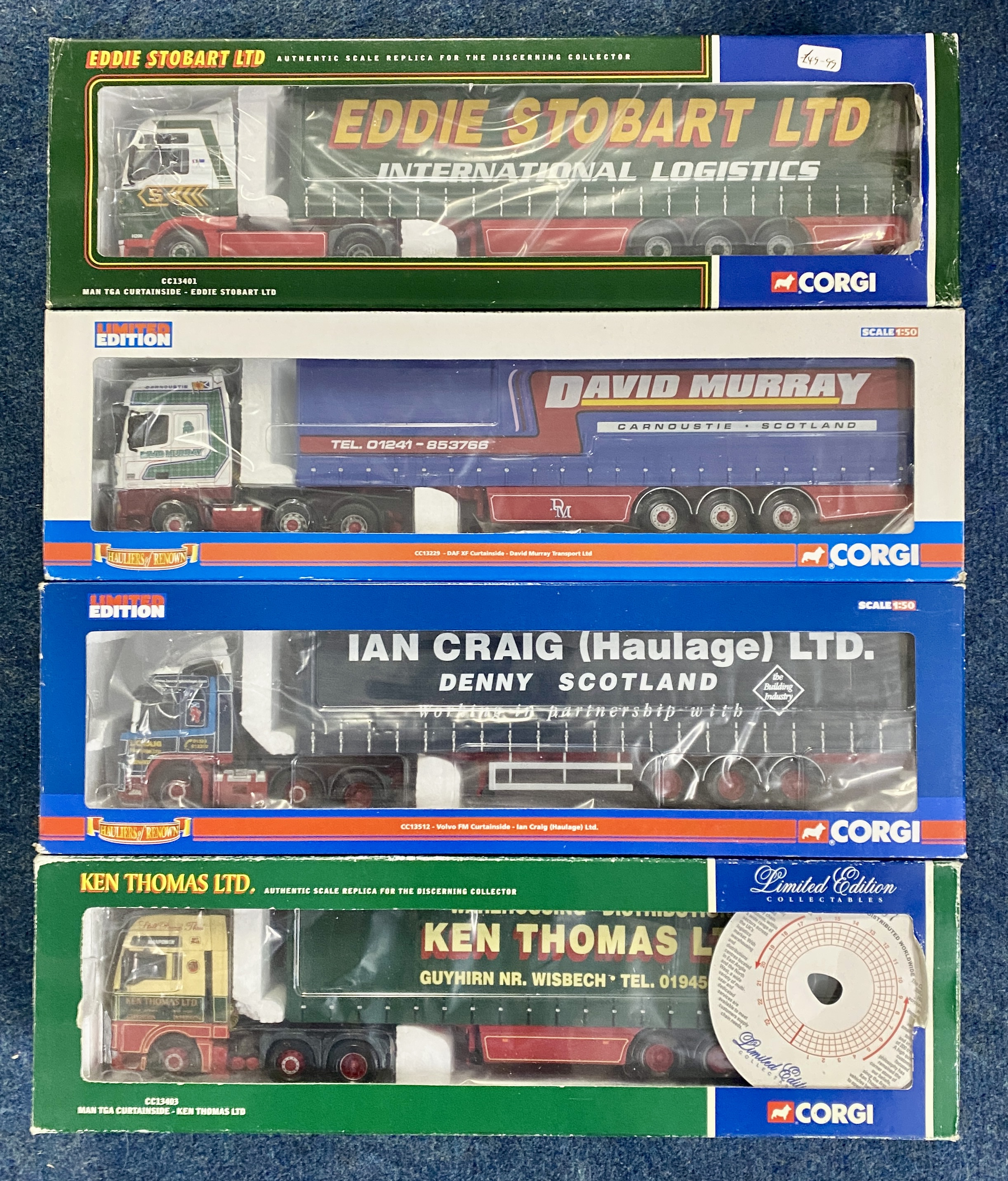 A large collection of 22 boxed model haulage trucks. 1:50 scale. Limited edition collectables, to