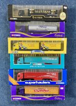 Large collection of 33 haulage trucks, boxed. Scale 1:64. Diecast toys to include a variety of Corgi