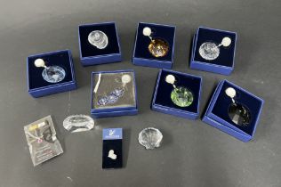 Swarovski Crystal Glass, eight pieces including 2008 renewal gift, 2011 renewal gift etc, boxed also
