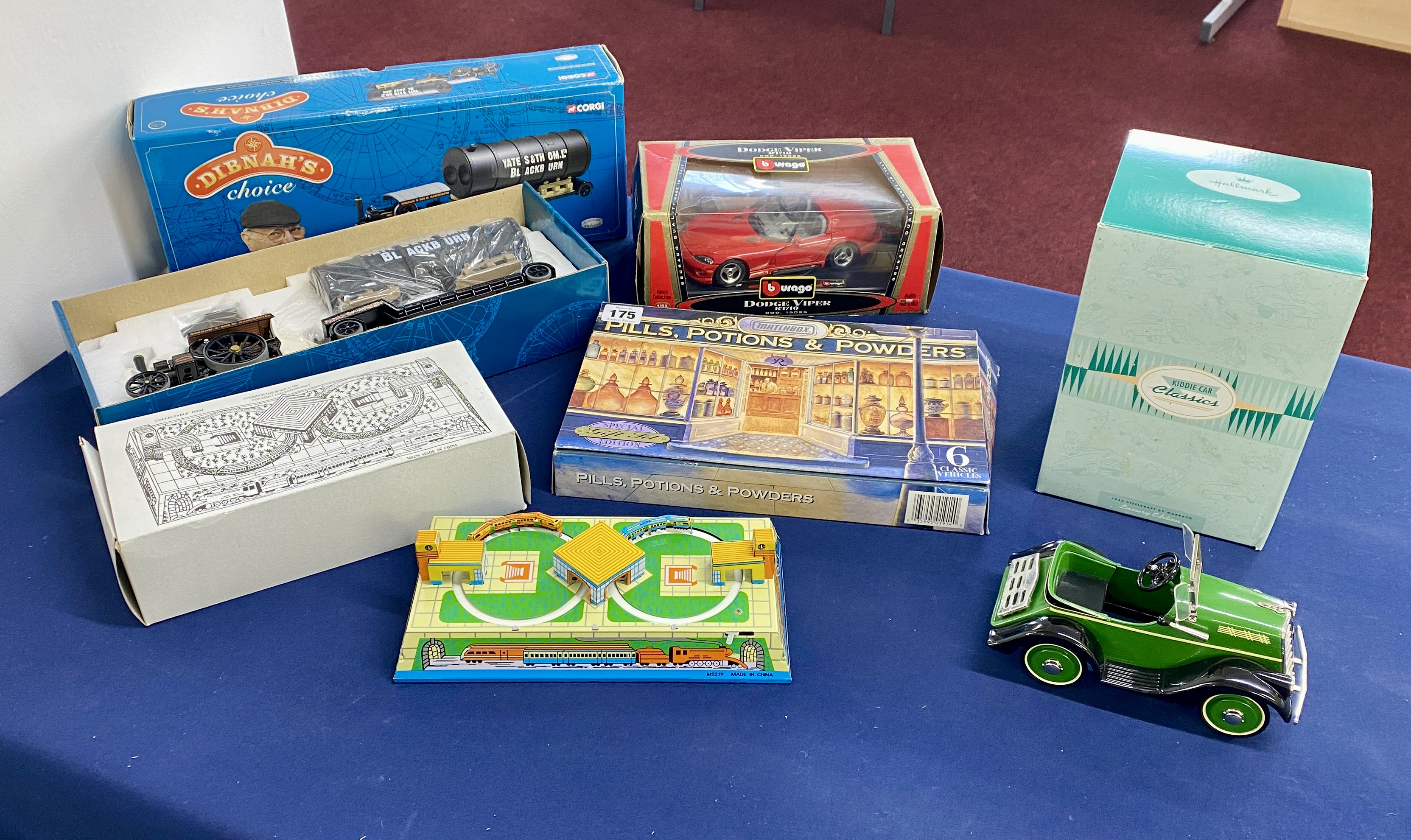 A collection of five items. Matchbox Special edition gift set of 6 classic vehicles, Dodge Viper
