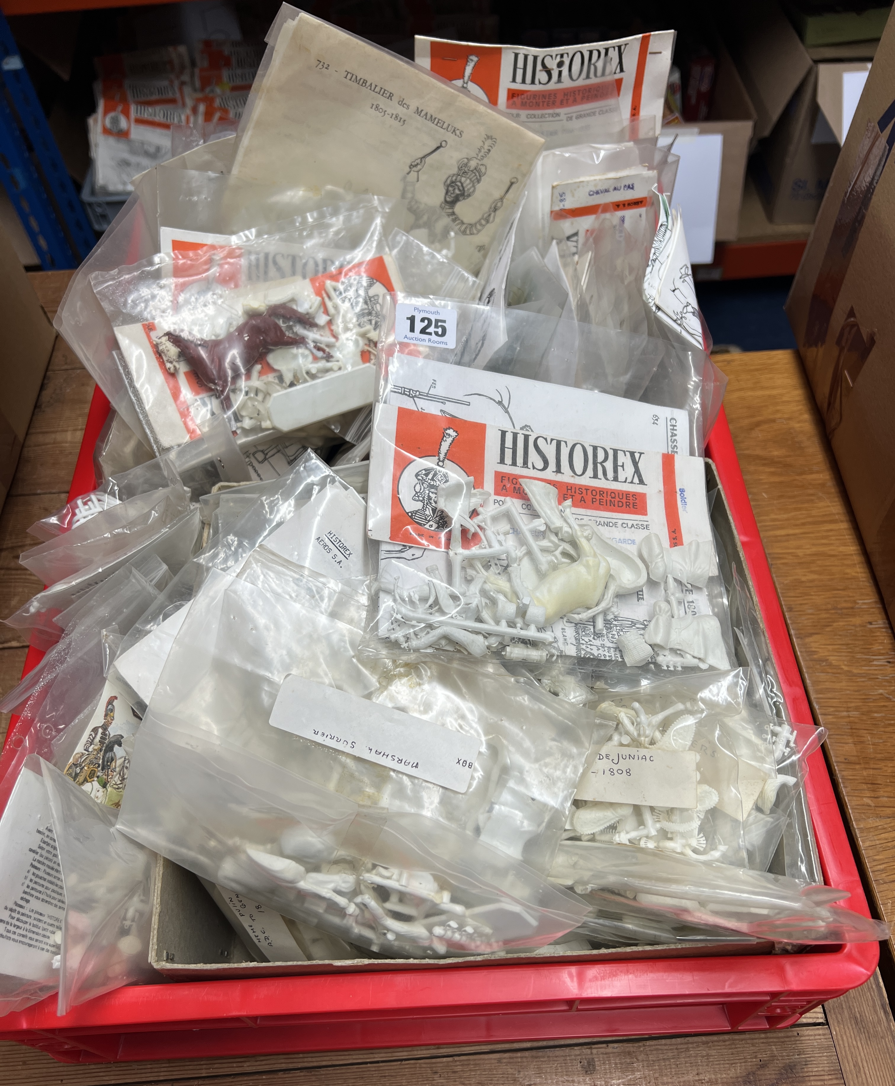 A large collection of Historex plastic model packets, to include '1810 Kirmin Chef De Escadrom, '