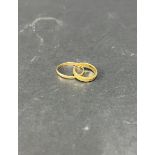 A 22ct gold wedding band ring, approx. 3.66g together with another possible 22ct gold wedding band