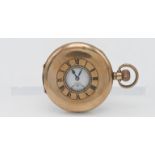 A Zenith gold plated half Hunter pocket watch, by W Egan & Sons Ltd Cork.