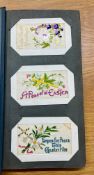 Collection of Edwardian and later postcards including WWI silk Easter cards, two photographic