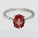 Gemporia, a 9k white gold Blended Tourmaline ring, size O, with certificate of authenticity.