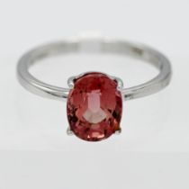 Gemporia, a 9k white gold Blended Tourmaline ring, size O, with certificate of authenticity.