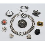 Bag of various Silver and other brooches, and jewellery