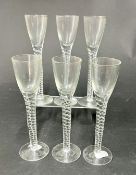 Set of Six Georgian style wine glasses. 16cm